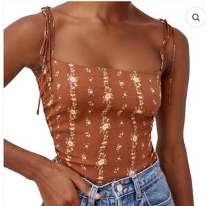 Reformation Brown Floral Camisole
